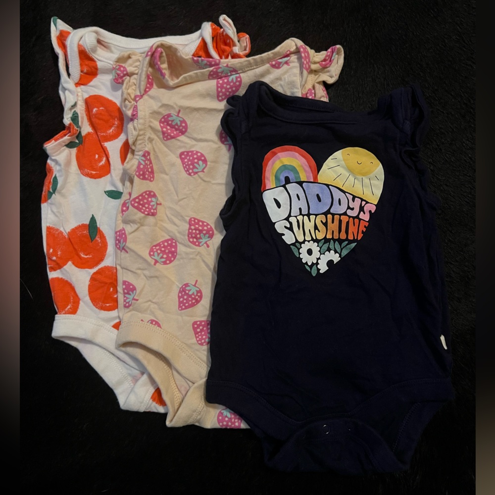 BUNDLE Baby Girl Summer Ruffle Tanks; 0-3 months